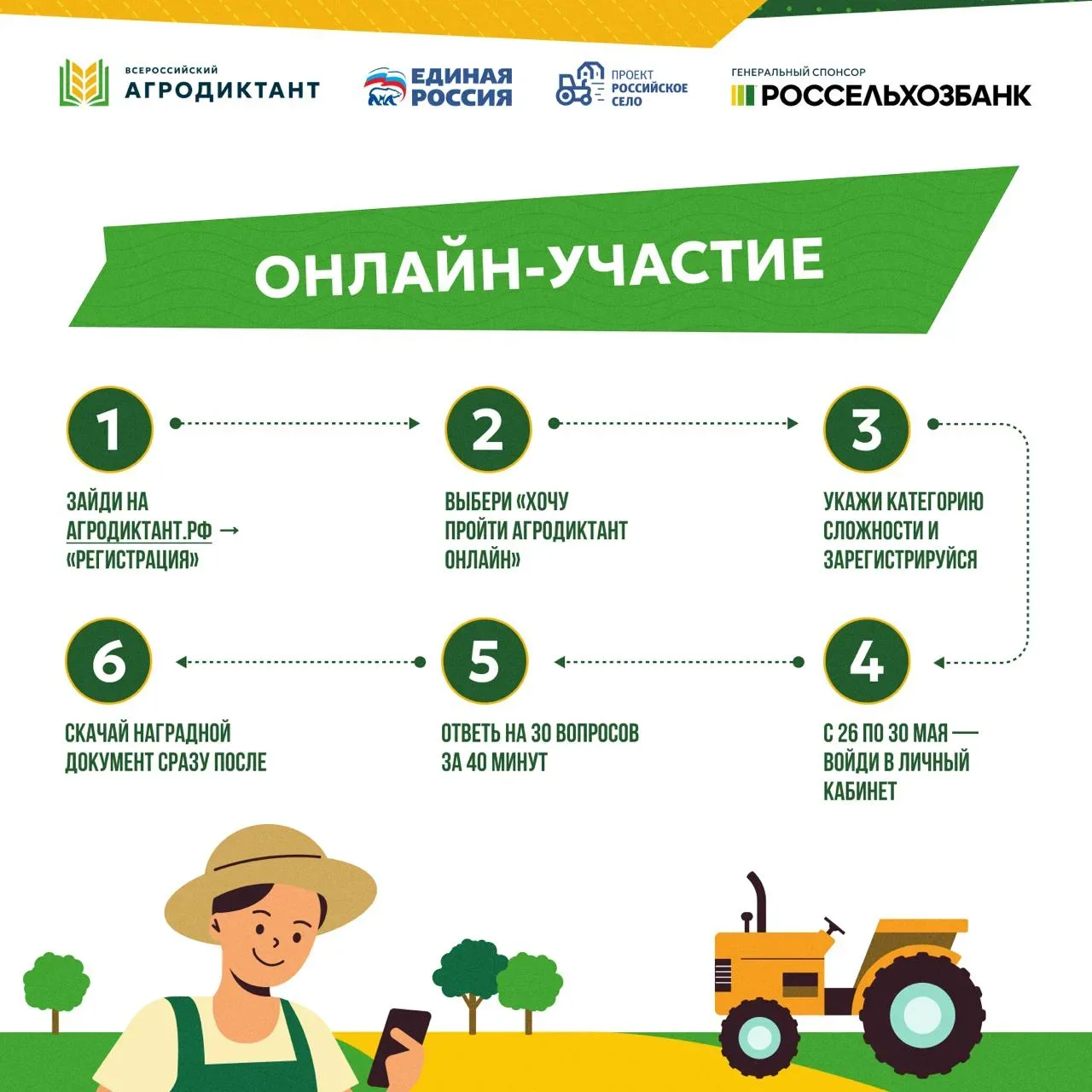 С 26 по 30 мая 2026 года пройдет федеральная акция, где каждый сможет проверить свои знания об агроп