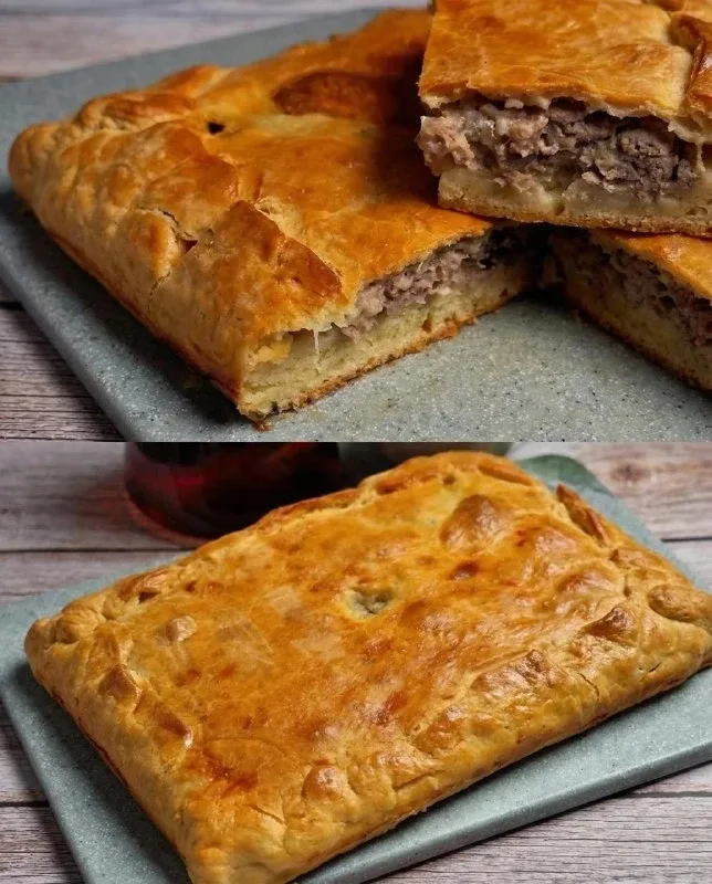 ЭТО ПРОСТО ИДЕАЛЬНЫЙ МЯСНОЙ ПИРОГ! ТОНКОЕ СМЕТАННОЕ ТЕСТО И СОЧНАЯ, АРОМАТНАЯ НАЧИНКА — ПРОСТО ВОСТО