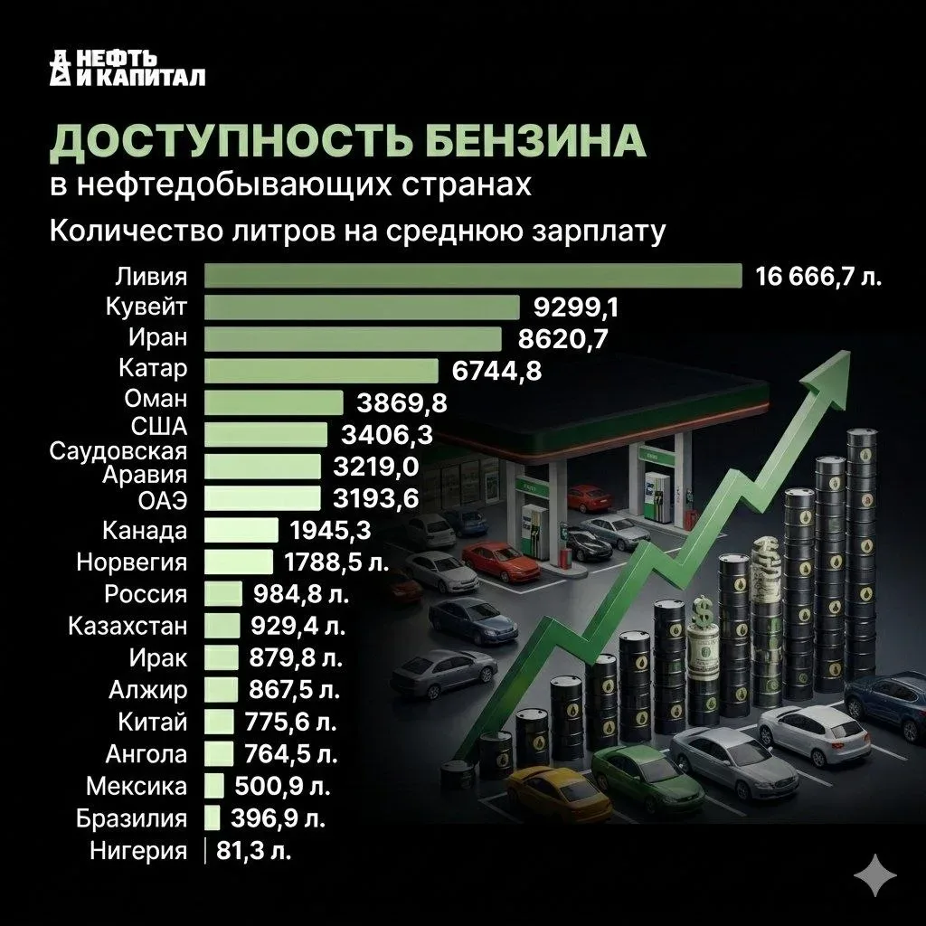 Россия — сырьевая сверхдержава, второе место в мире по объемам добычи нефти. Но по доступности бензи
