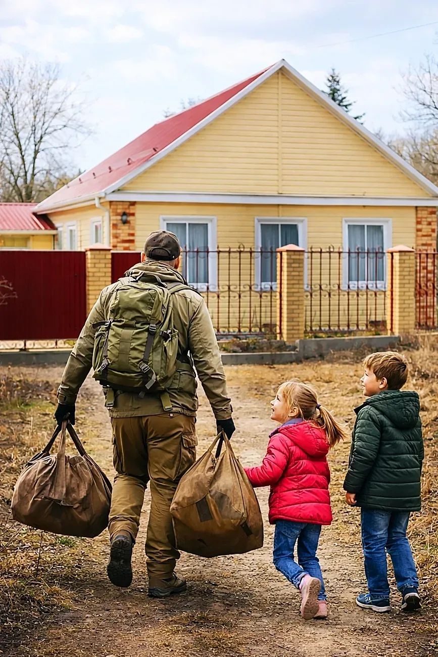 Солдат вернулся домой после войны и замер, увидев своих детей на улице в холодную погоду. Затем, пос
