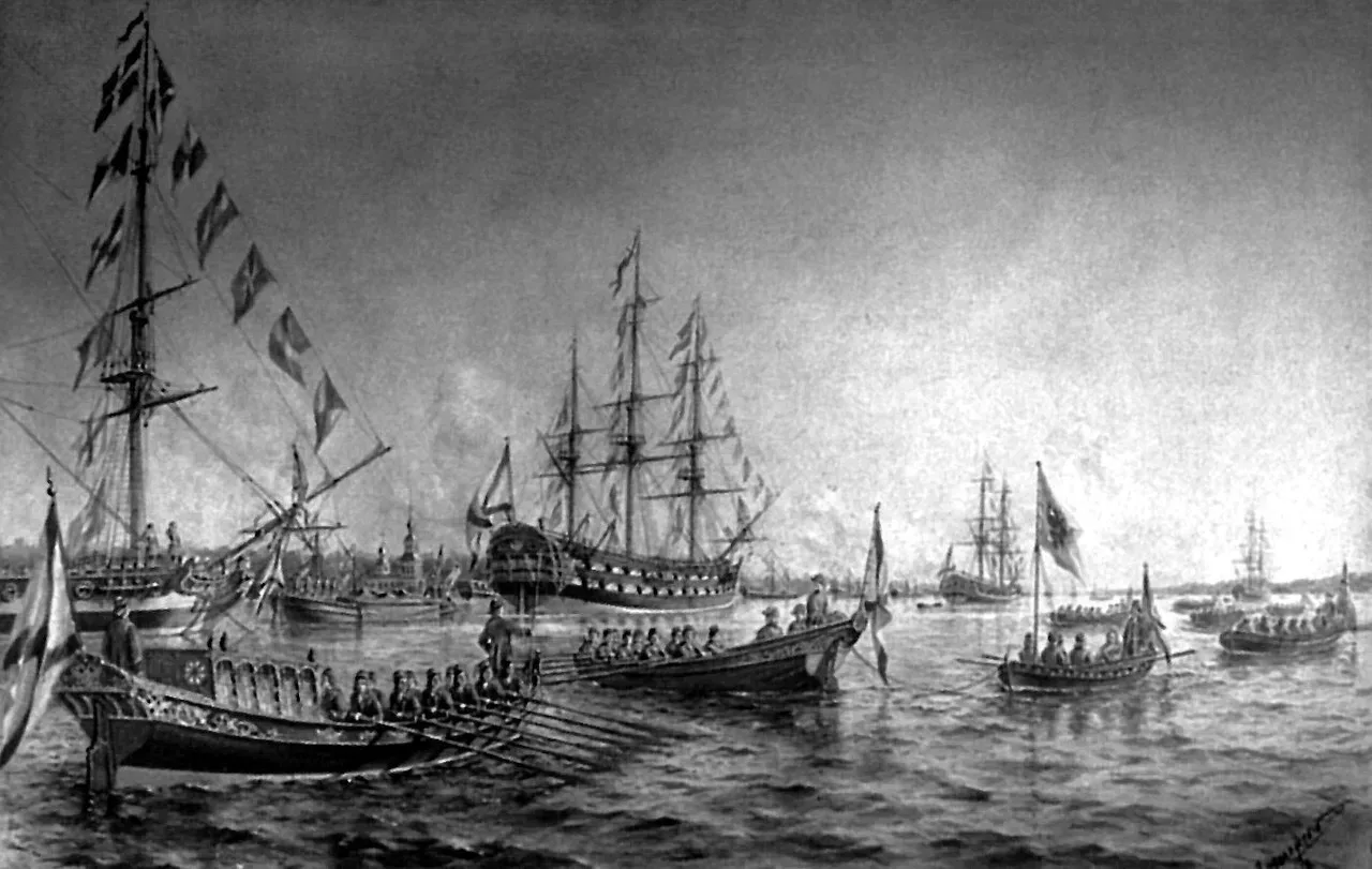 ⚓️ 18 мая 1703 года. Пётр I основал Балтийский флот  323 года назад в устье Невы произошло то, что и