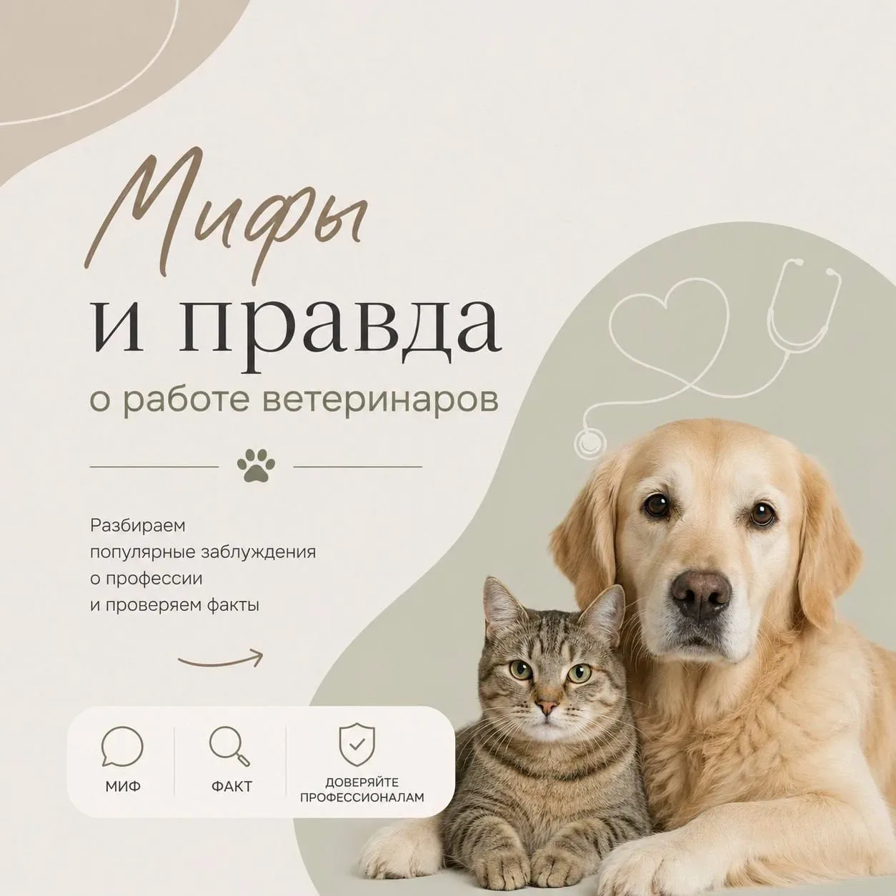 📚 Миф или правда?!   Студентка 2 курса направления Ветеринария Елизавета Логунова поделилась с нами 