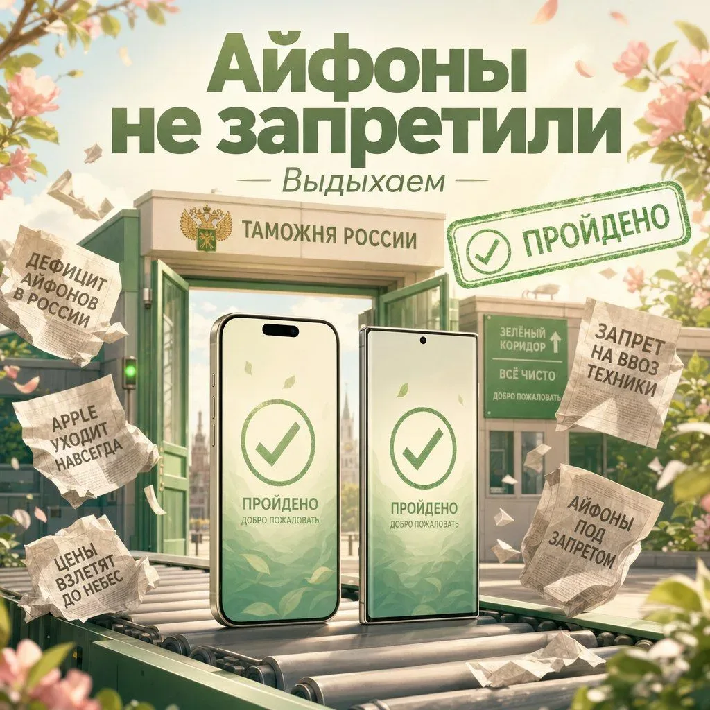 Нет, айфоны в Россию не запретили  С утра телеграм-каналы форсят новость о том, что в Россию якобы з