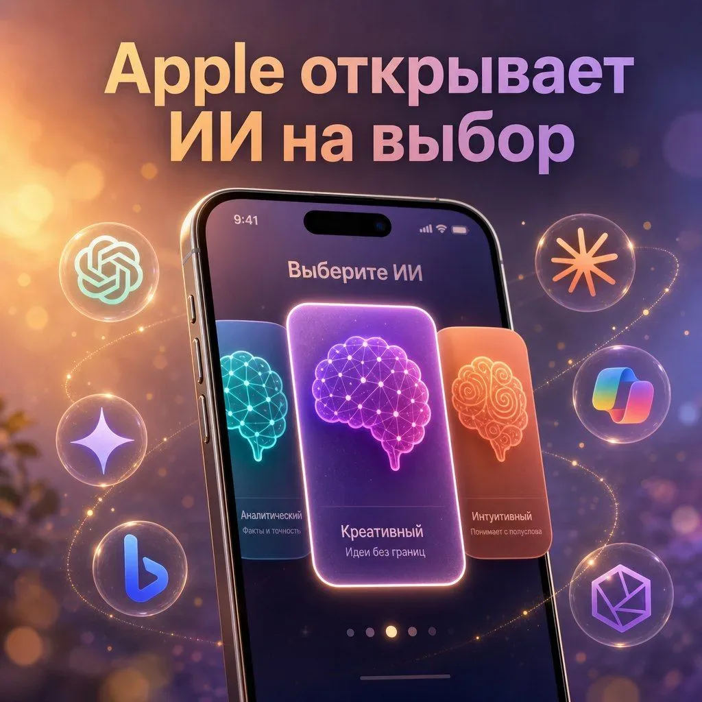 Apple даст выбирать ИИ-модель в iOS 27  Apple, похоже, перестанет навязывать только свой Apple Intel
