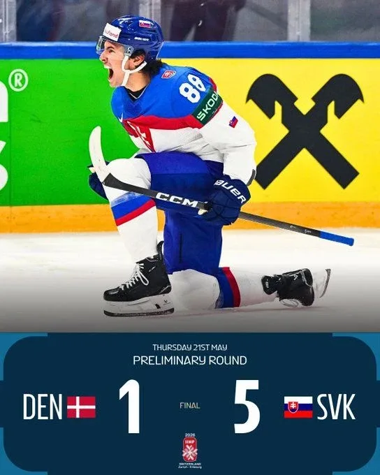 Хоккей 🥅  Чемпионат Мира 🌍  Дания 🇩🇰  Словакия 🇸🇰  ТБ 5.5 в матче  2.15 ✅✅✅  Итог матча  1:5 🧨 Здесь