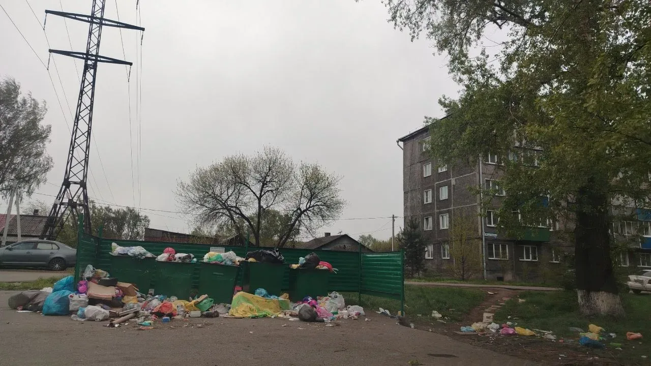 Ул. 50 лет Октября 26 контейнеров 5 штук на 7 домов. Контейнеры всегда полные, мусор летит по дворам