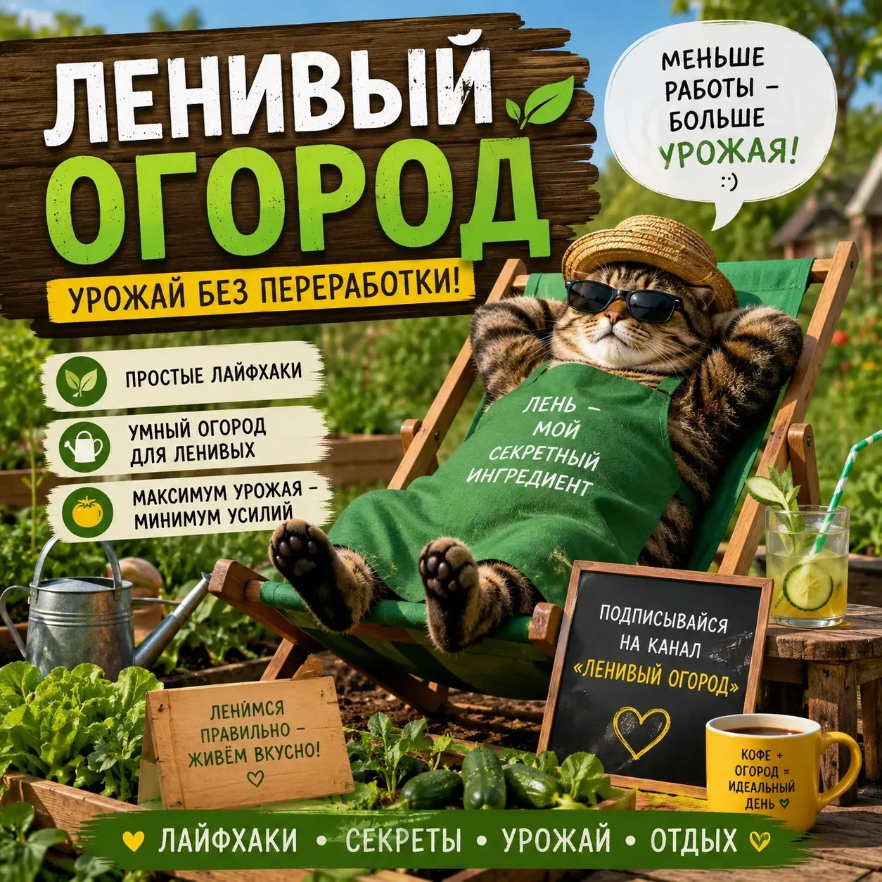 Друзья, хочу вам напомнить, что мы также ведём канал «Ленивый огород», название говорит само за себя