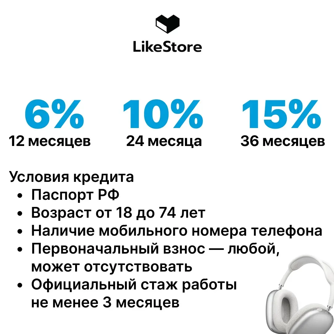 He откладывайте важные покупки. В LikeStore можно оформить покупку в кредит на выгодных условиях😉  О