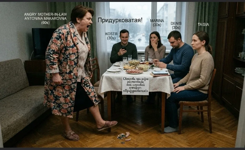 Свекровь при родне растоптала мой слуховой аппарат: «Придурковатая!» Через час она потеряла голос на