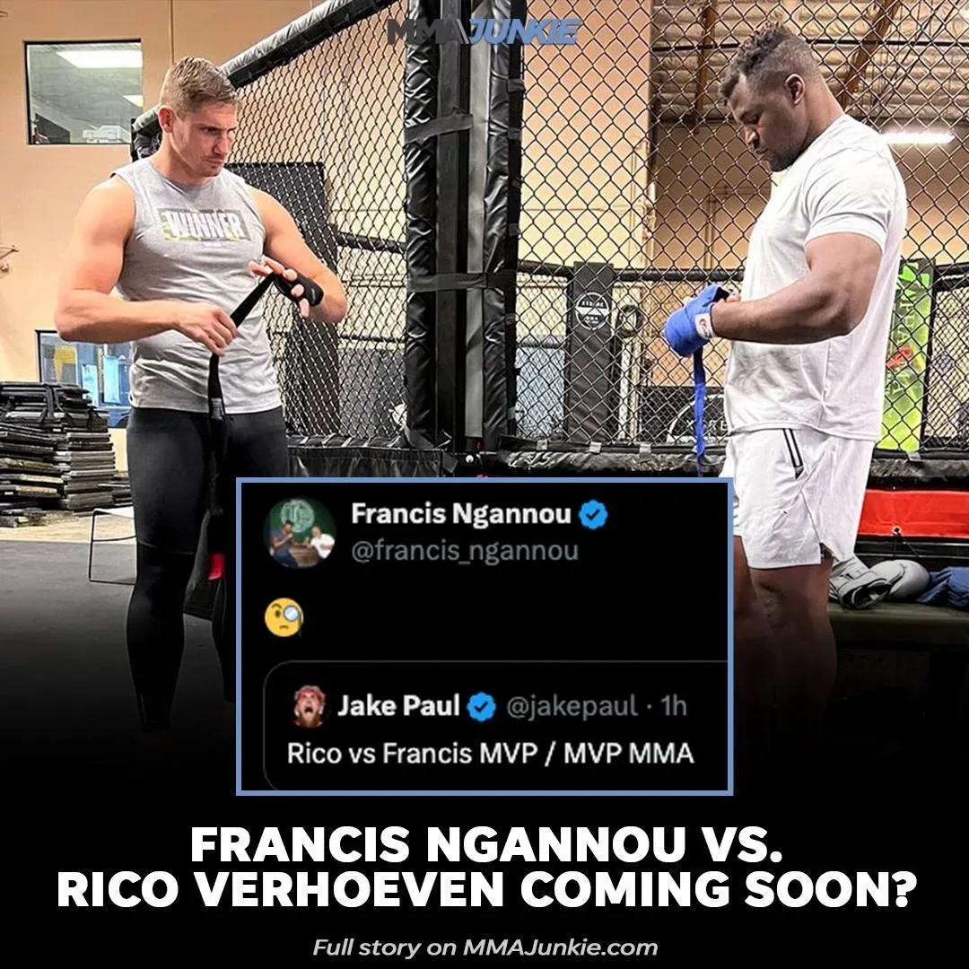 👊 Френсис Нганну приглашает Рико Верховена разделить с ним октагон в MVP🫨  Нужно такое делат?  🔥- Да