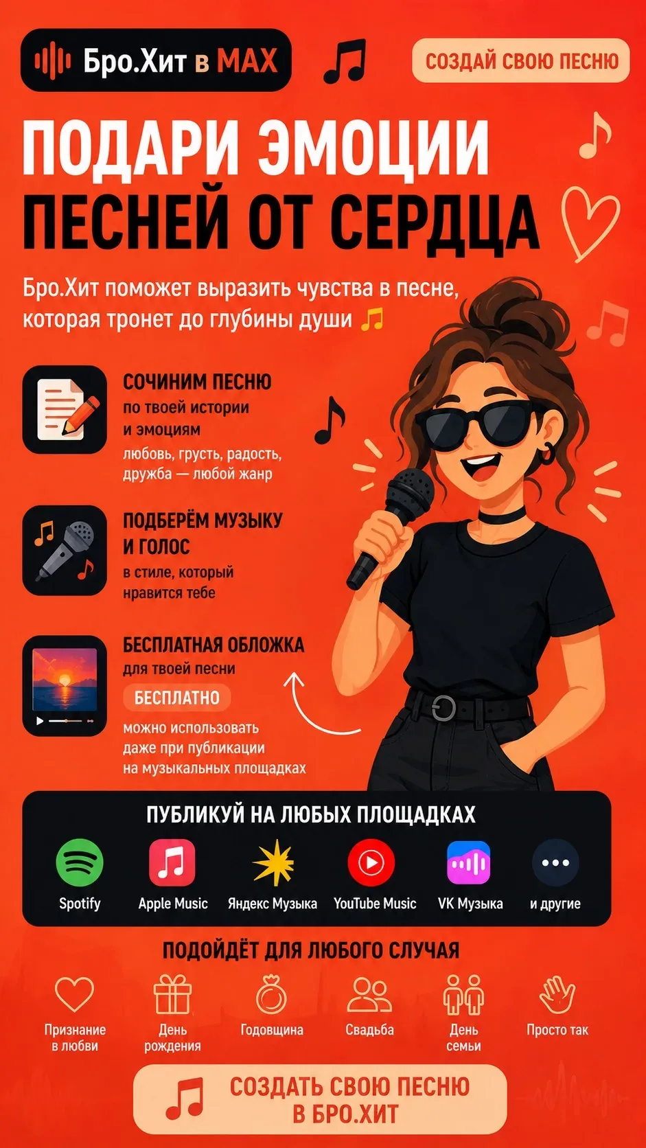 💝 Лучший подарок — песня, созданная от сердца  Хочешь растрогать любимую девушку, удивить родителей,
