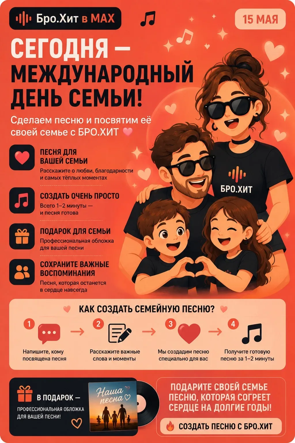 👨‍👩‍👧‍👦💖 Сегодня — МЕЖДУНАРОДНЫЙ ДЕНЬ СЕМЬИ! Создадим подарок для семьи с БРО.ХИТ.  Сделайте особенн