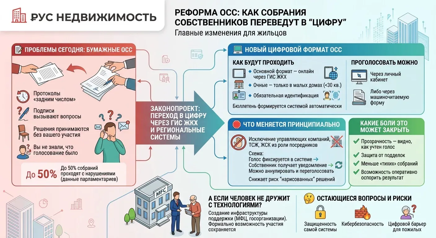 🏢 Собрания собственников хотят перевести в «цифру». Что это изменит для жильцов?  Если вы хоть раз у