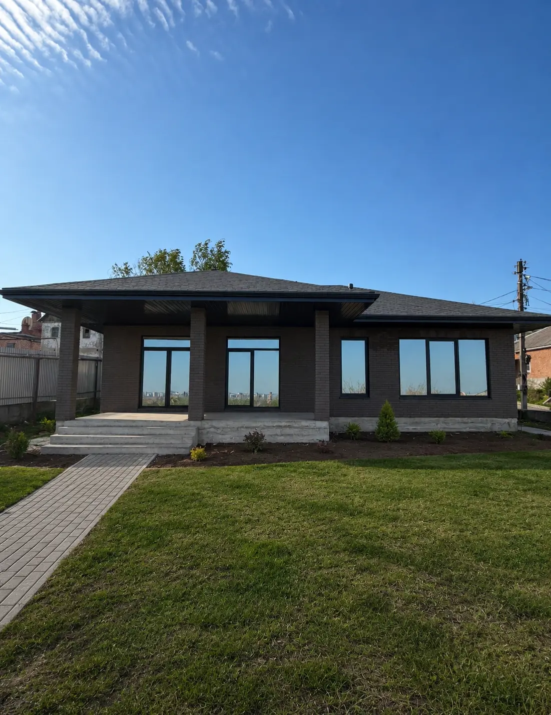 Проект дома с террасой, 158 м²