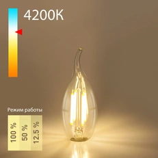 Изображение Филаментная светодиодная лампа Dimmable Свеча на ветру CW35 5W 4200K E14 BLE1424