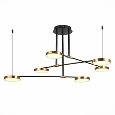 Изображение SL1605.403.06 Светильник подвесной ST-Luce Черный/Латунь, Белый LED 6*7,5W 3000K ФАРОНЕ
