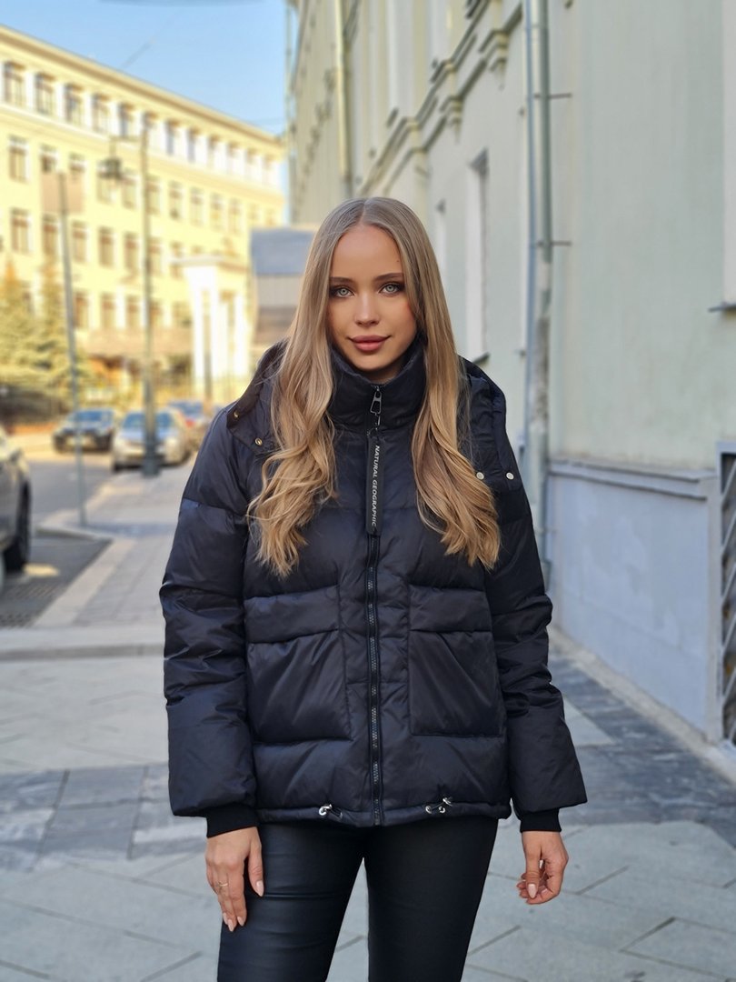 Куртка My Star Collection короткая с накладными карманами чёрная, фотография №2