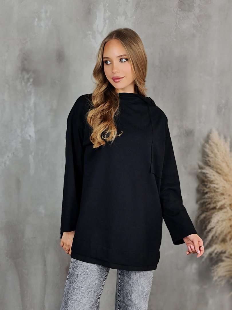 Джемпер Wendy Trendy с пуговицами на спине черный, фотография №2