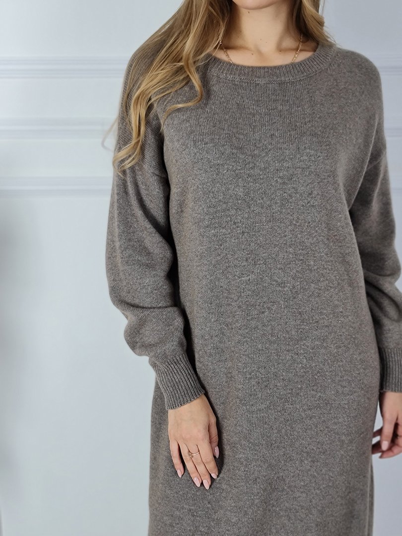 Платье J&J Couture вязаное длинное какао, фотография №4