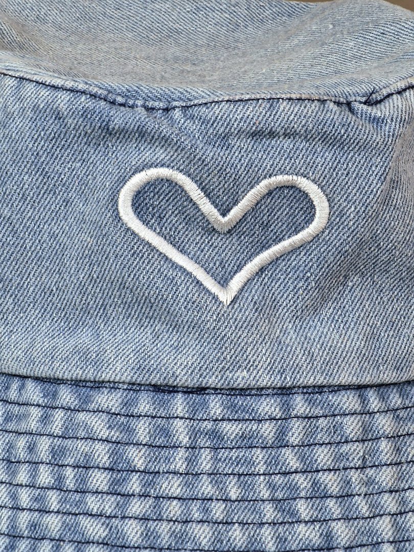 Панама MODA джинсовая с сердечком голубая, фотография №5