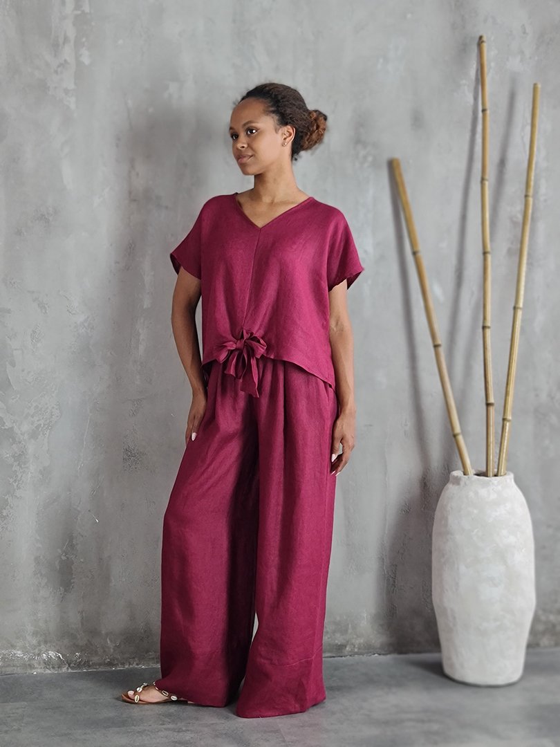 Топ MIHO'S на завязках внизу бордо, фотография №3