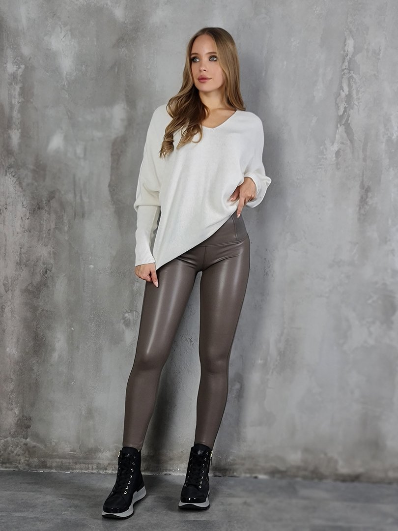 Легинсы Gondola Blu с плотными резинками на поясе шоколад, фотография №3