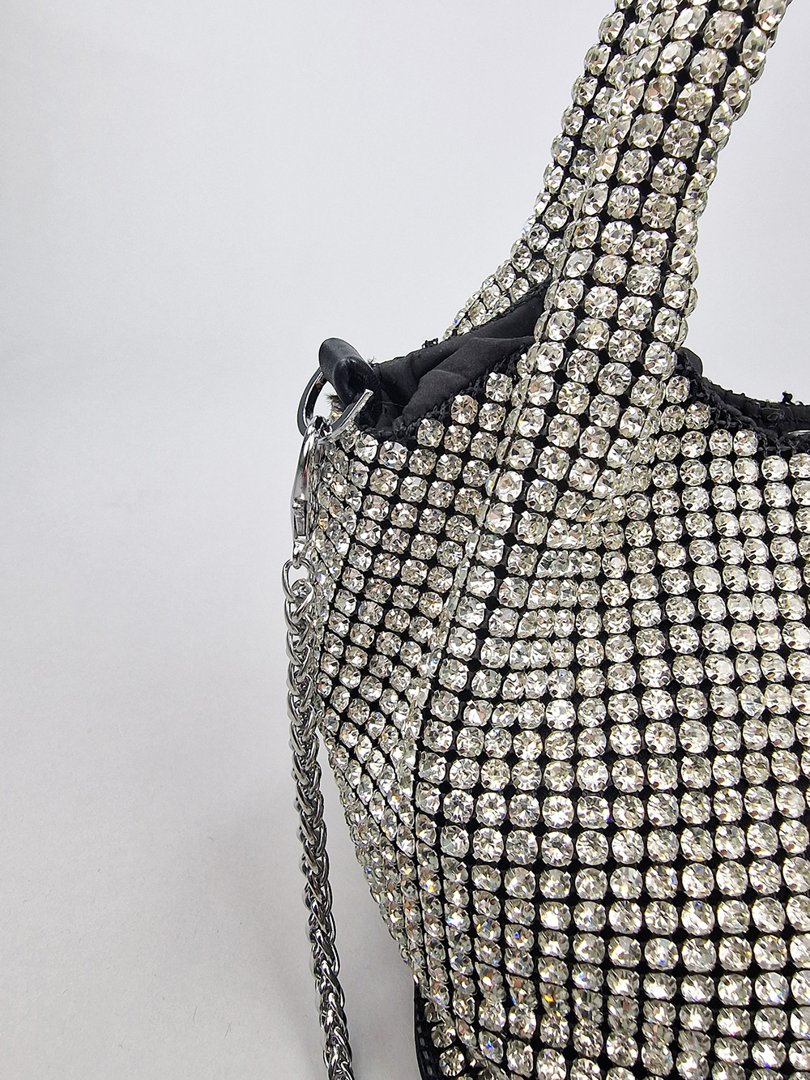 Сумка Magic bags с россыпью камней серебряная , фотография №4