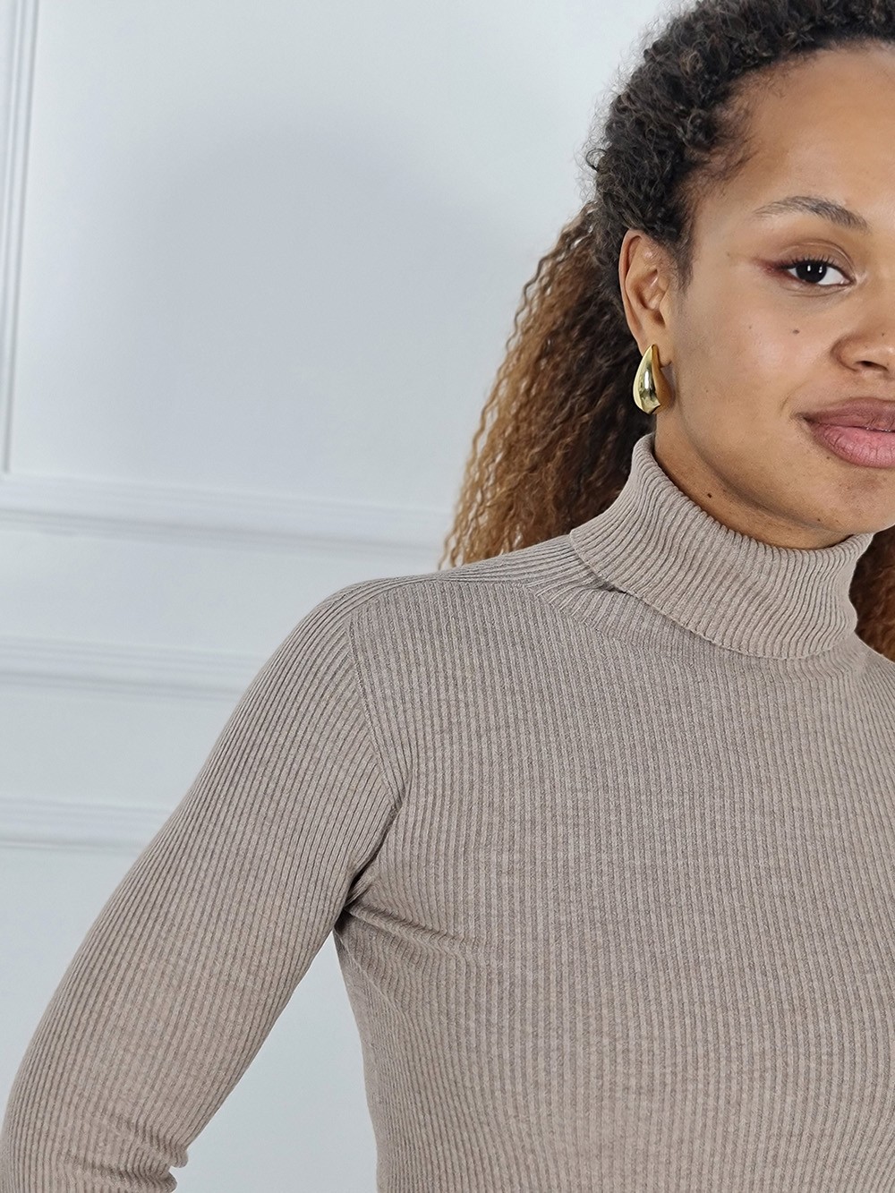 Водолазка Kontatto в рубчик мокко , фотография №3