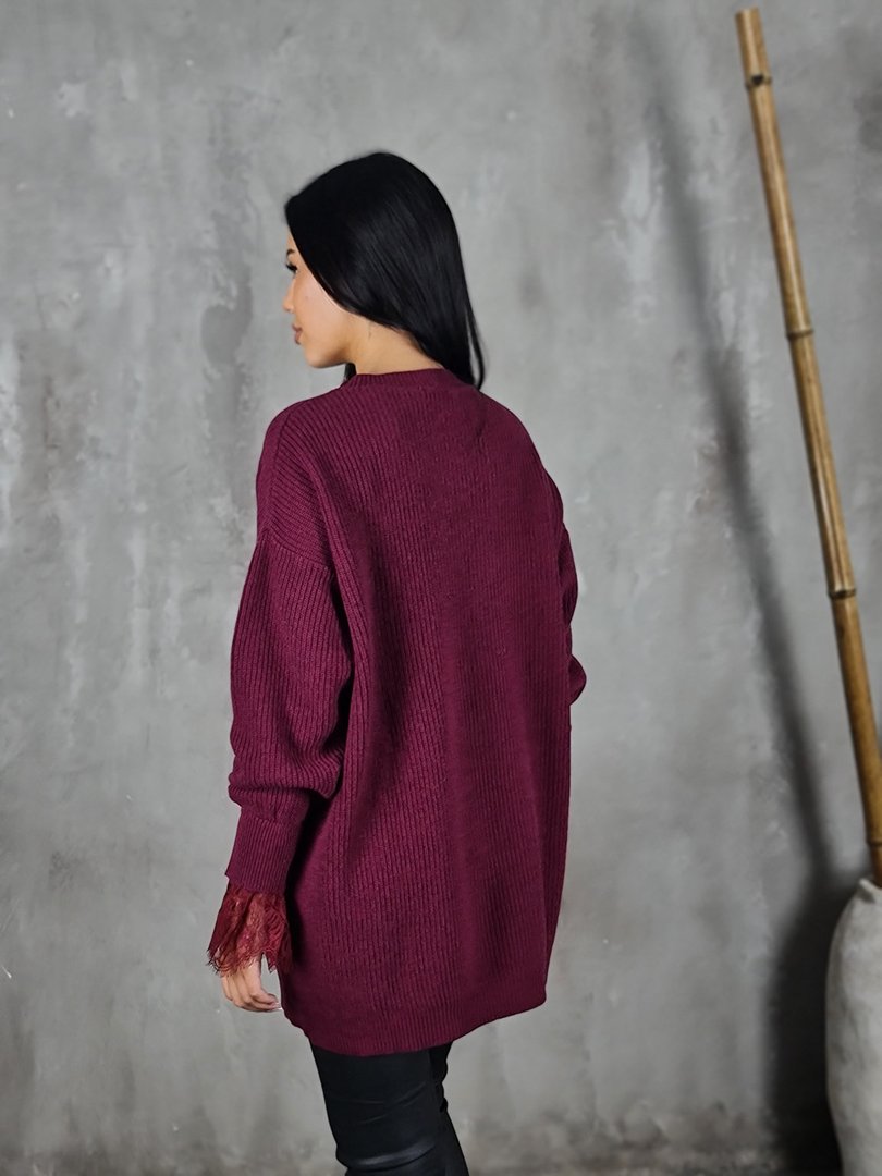 Джемпер Vicolo вязаный оверсайз бордо, фотография №4