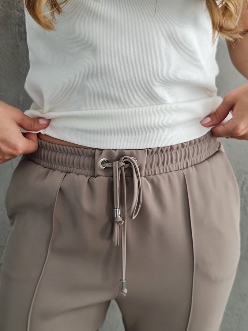 Брюки Imperial с завязочками из тонкой ткани мокко, фотография №4