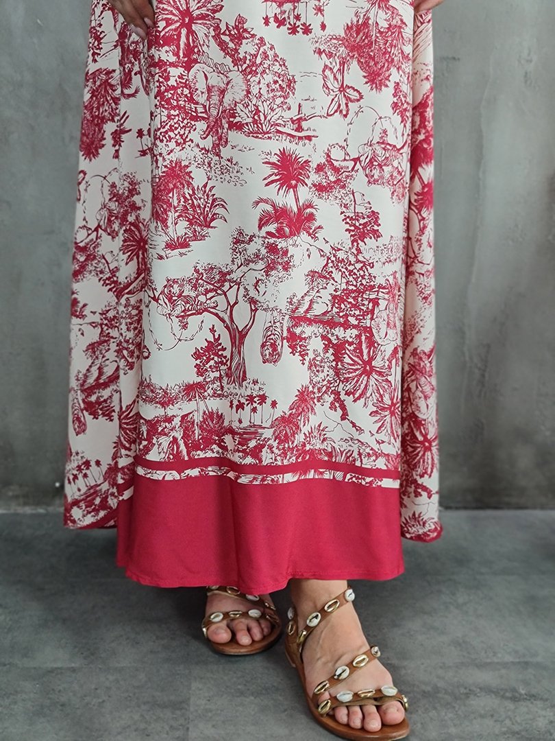 Платье MIHO'S красный принт диор молочное, фотография №3