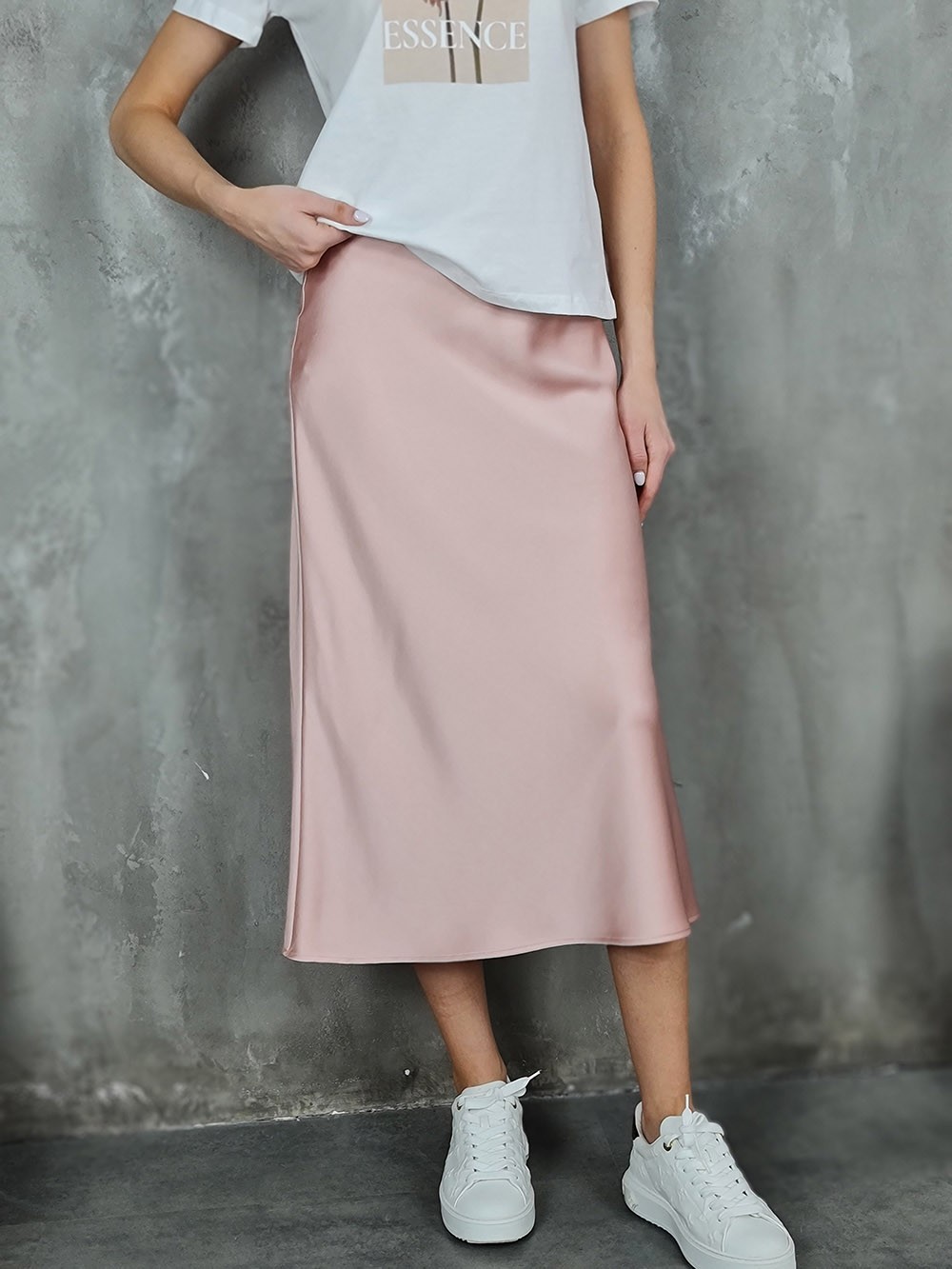 Юбка Imperial атласная классическая пудровая, фотография №1