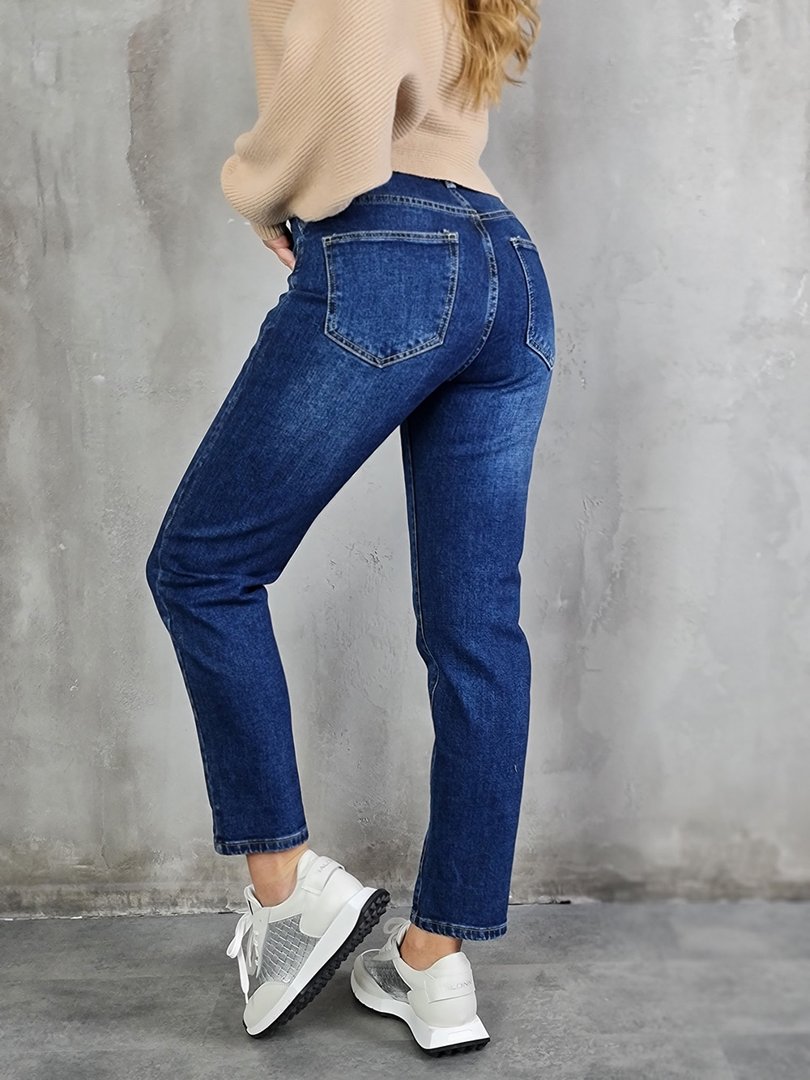 Джинсы 3D Denim метализированным напылением (серым/голубым) синие , фотография №3