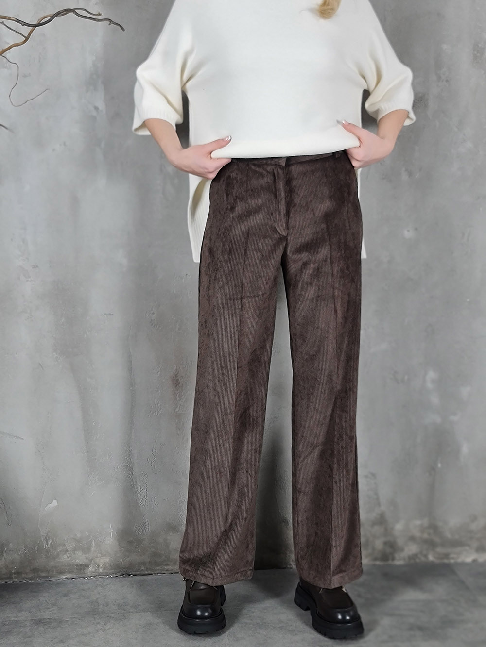 Imperial брюки вельветовые на молнии шоколад, фотография №1