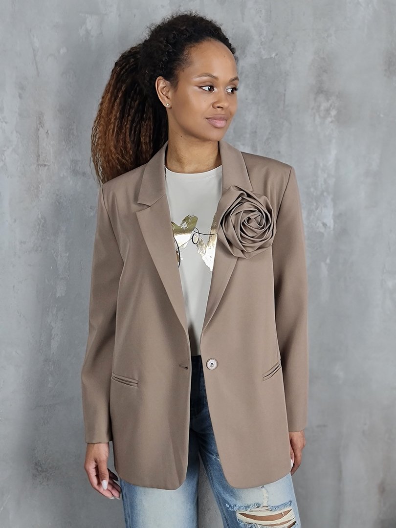 Пиджак Vicolo с брошью розой мокко, фотография №2