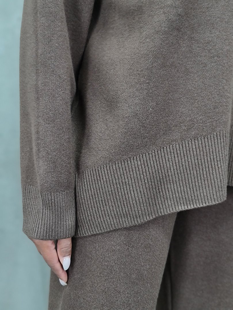 Костюм Melany удлиненный джемпер и брюки шоколад , фотография №4