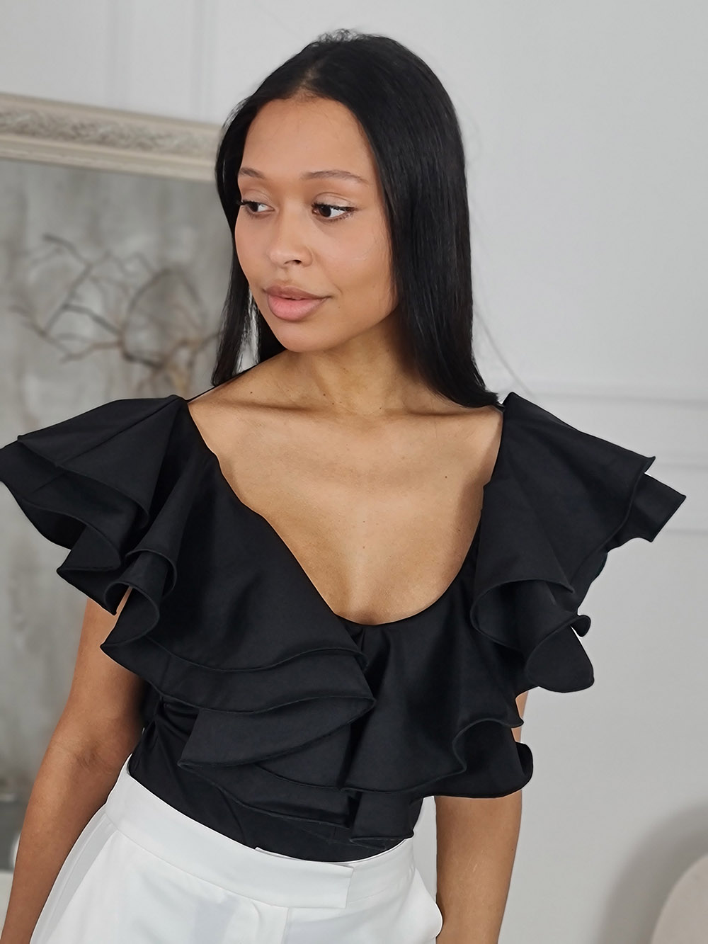 Боди Imperial с жабо черное , фотография №5