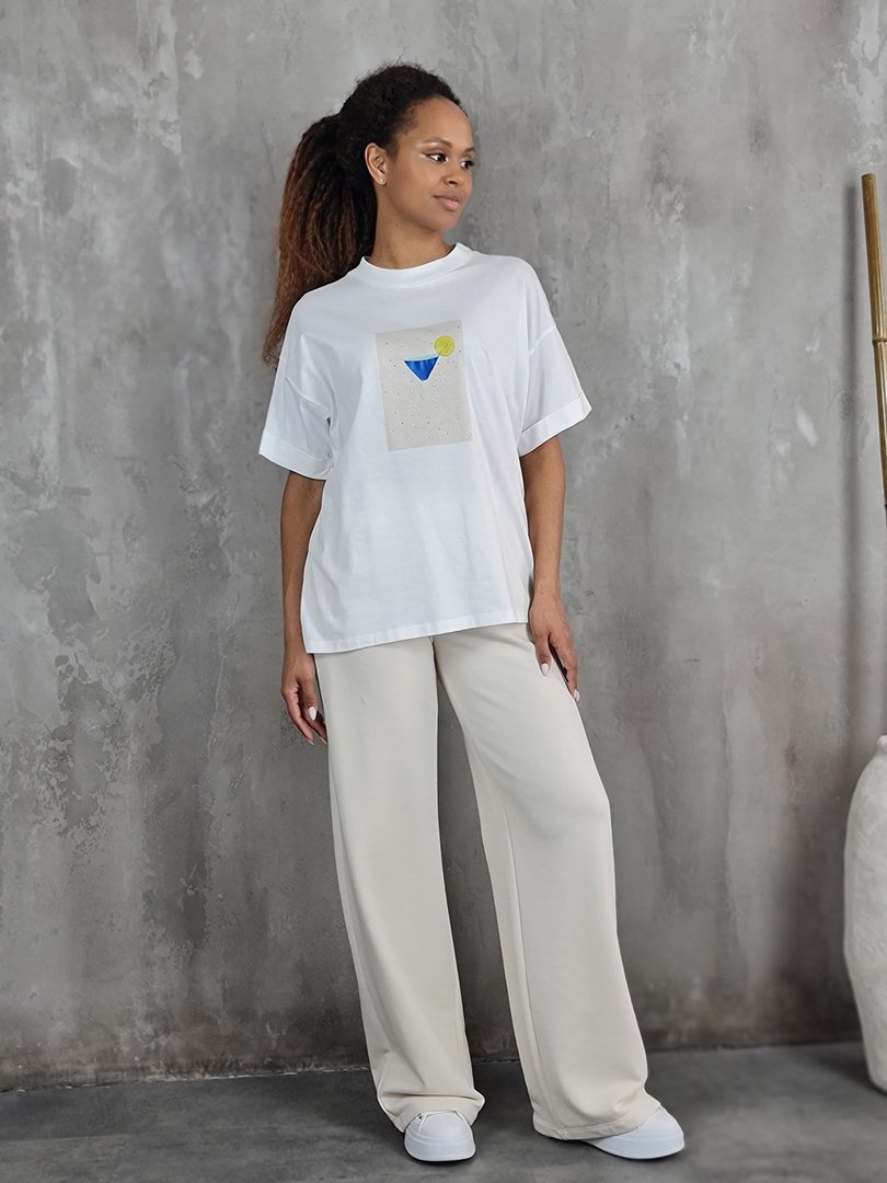 Футболка Imperial с принтом бокала белая, фотография №2