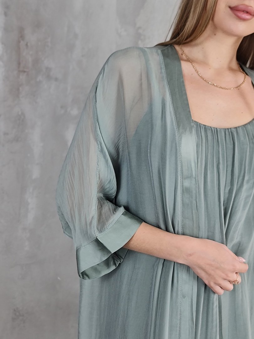 Накидка Silk New шелковая хаки, фотография №3