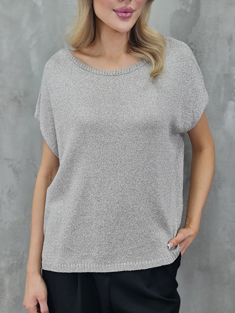 Жилет Souvenir с люрексом серебро , фотография №4