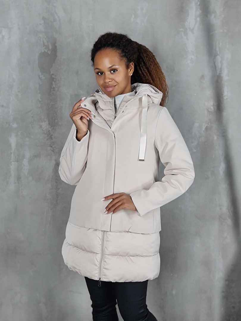 Куртка Ellen Rose комбинированная молочная , фотография №2