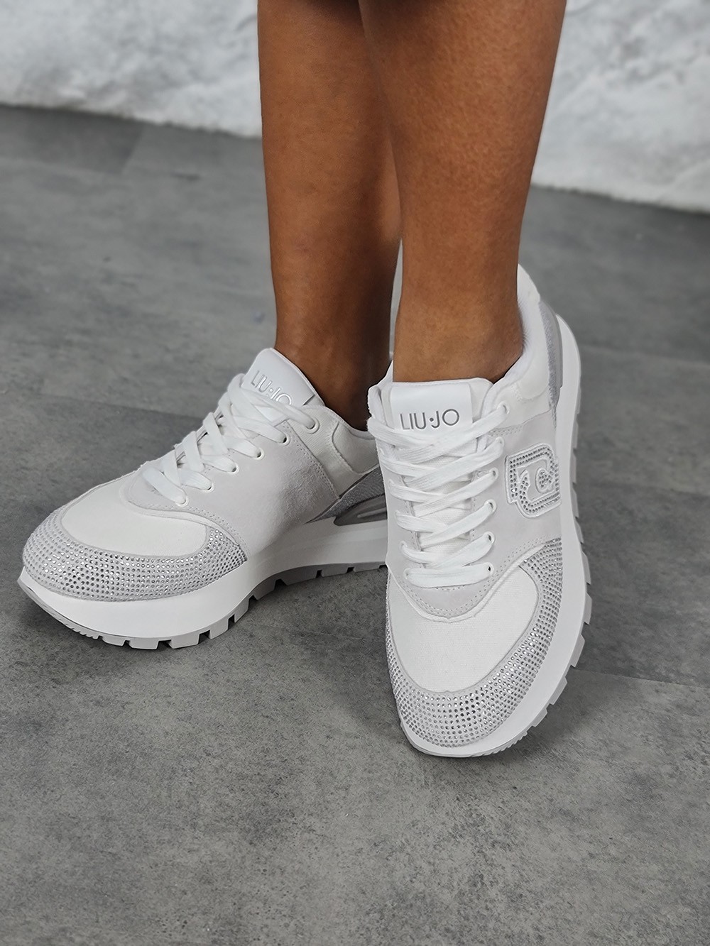 Кроссовки Liu Jo со стразами белые, фотография №1