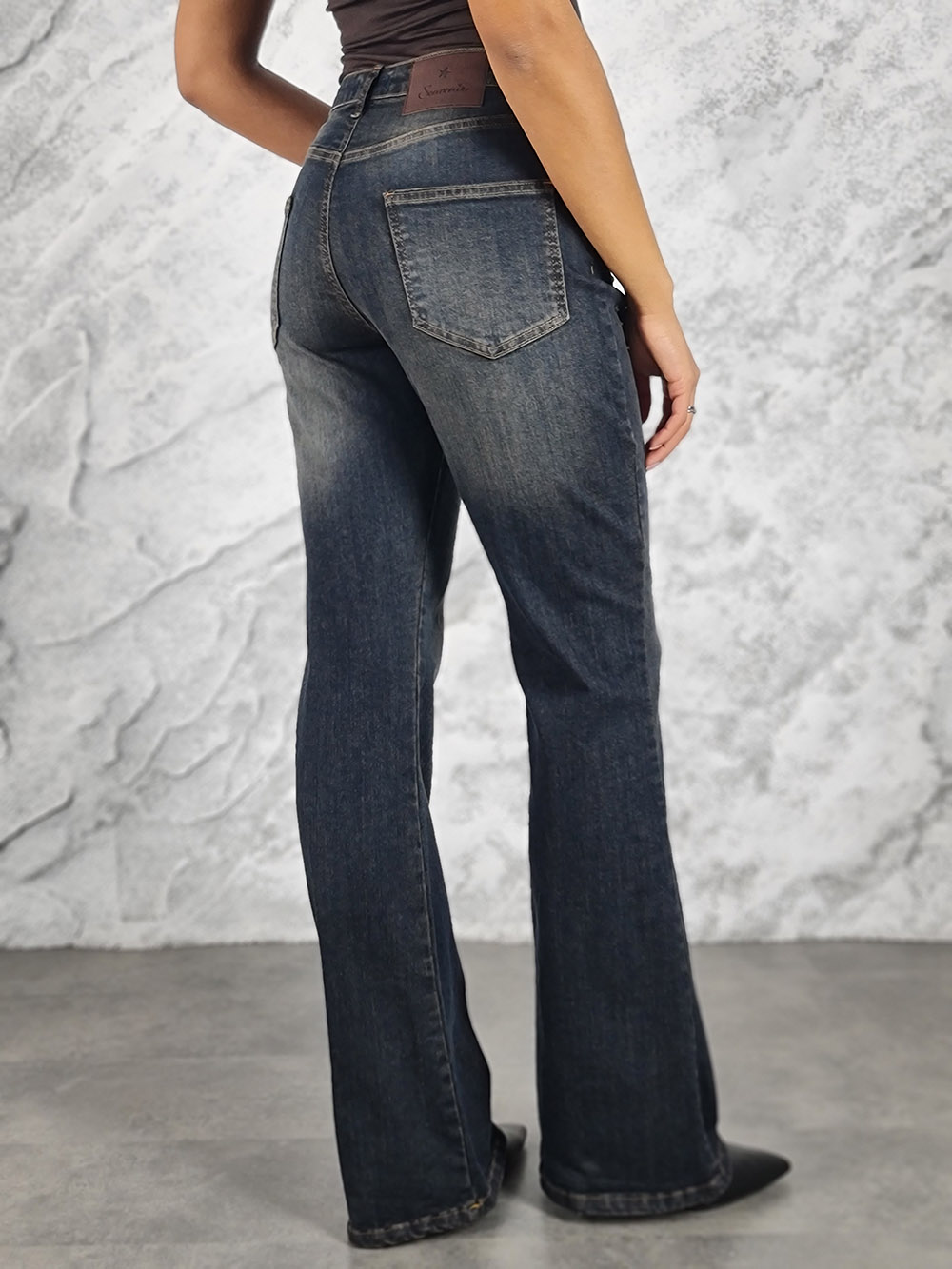 Джинсы Souvenir с камнями темно-синие, фотография №3