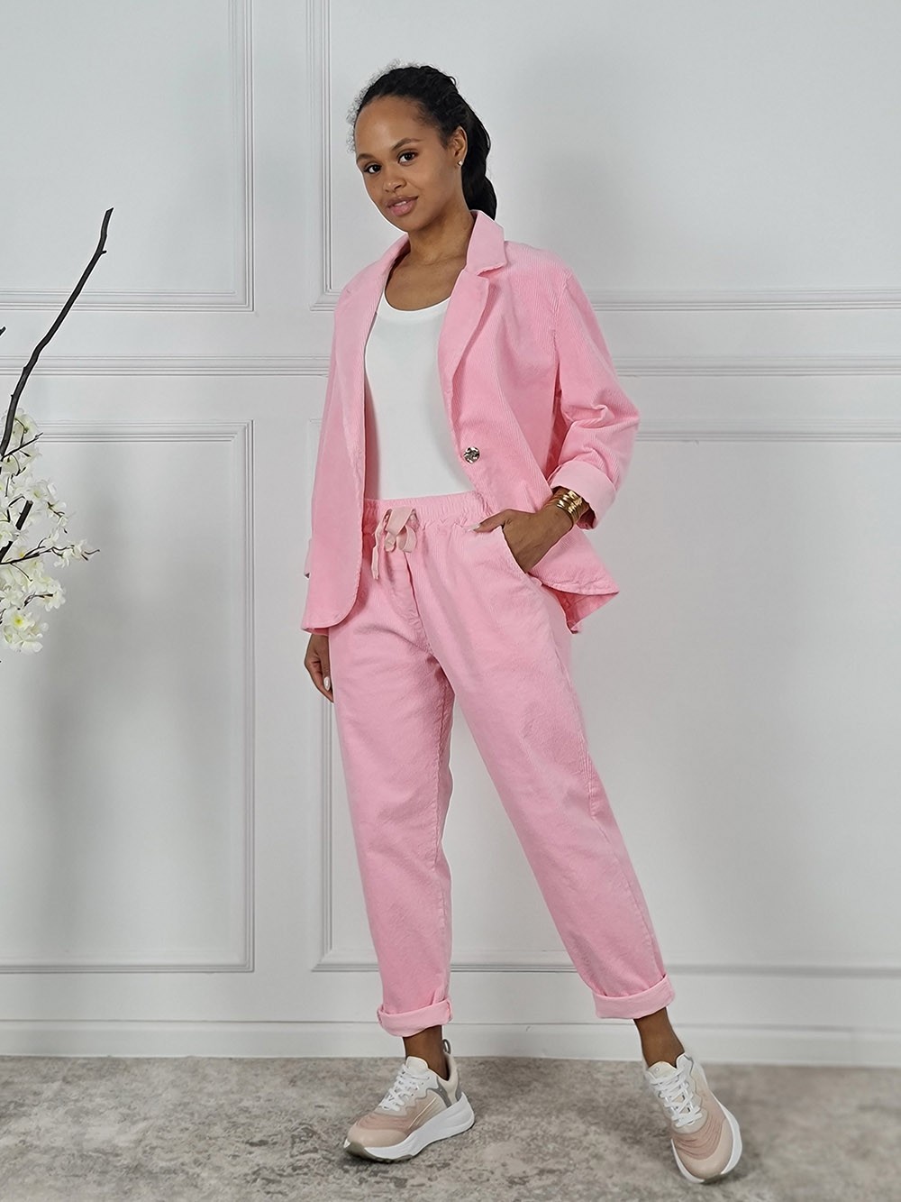 Костюм LIVAN'S вельветовый брюки и пиджак бабл-гам, фотография №1