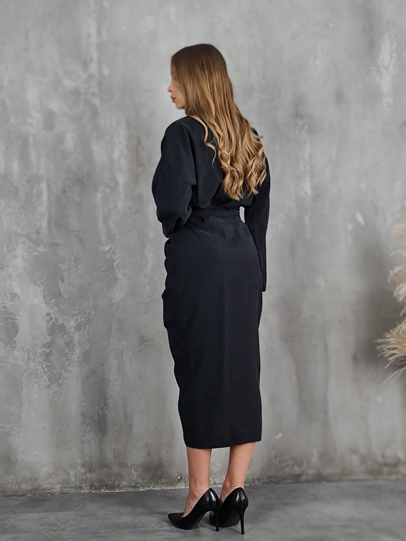 Платье CLOTHÉ с поясом черное, фотография №5