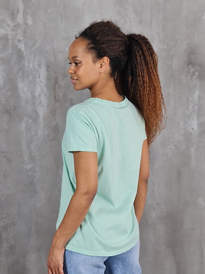 Футболка Vicolo с узким воротом свободного кроя мята, фотография №3