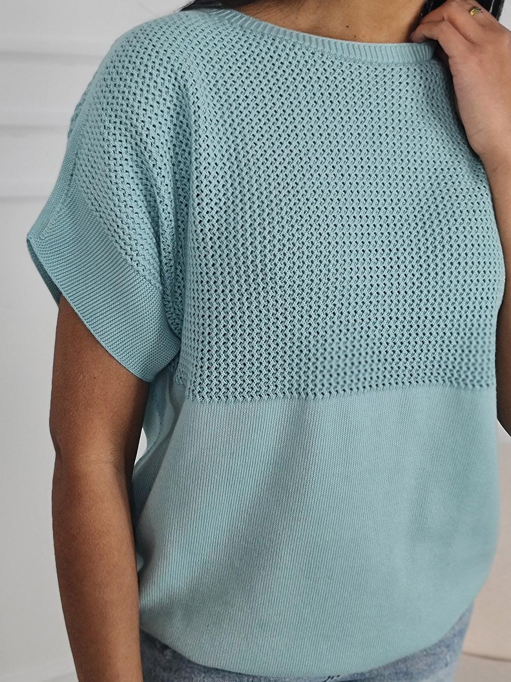 Джемпер PAQUITO с перфорацией мятный, фотография №2