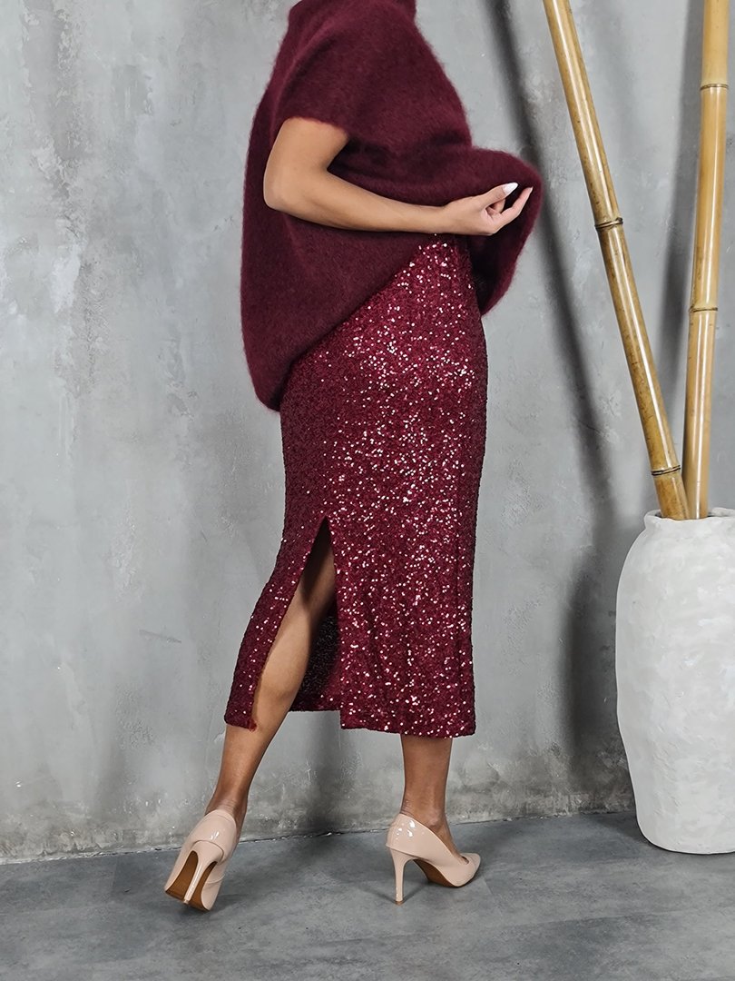 Юбка MIHO'S в пайетках винная , фотография №3