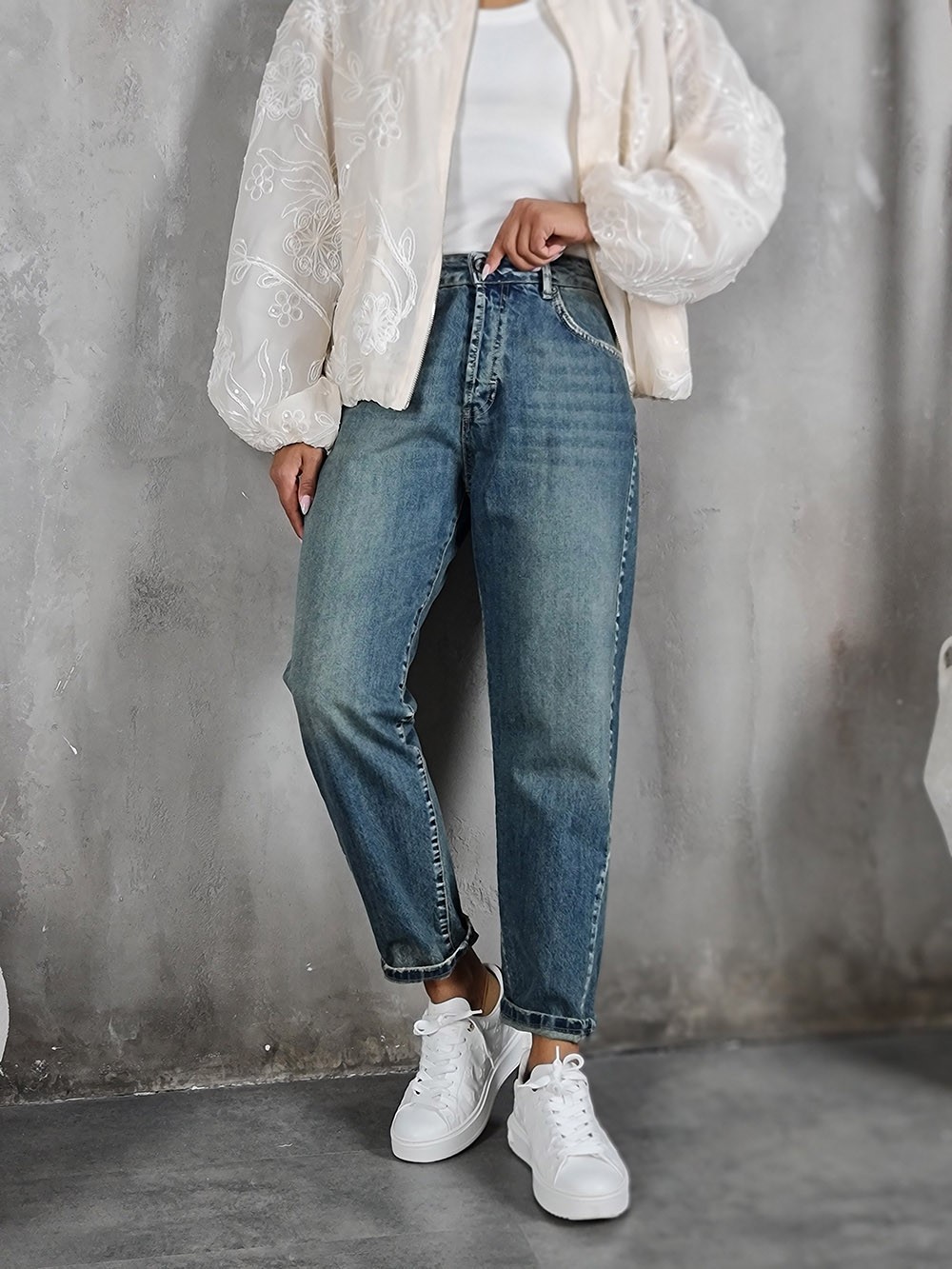 Джинсы Souvenir зауженные к низу синие, фотография №1