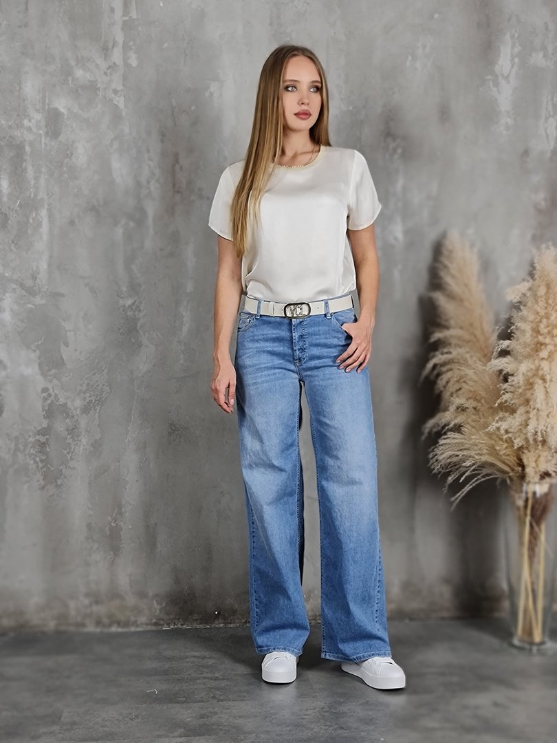 Ремень Vicolo со стразами на пряжке белый, фотография №2